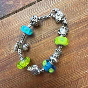 4 Trollbeads Elfbeads 925 Silver Glass Bead bundle Fits Pandora